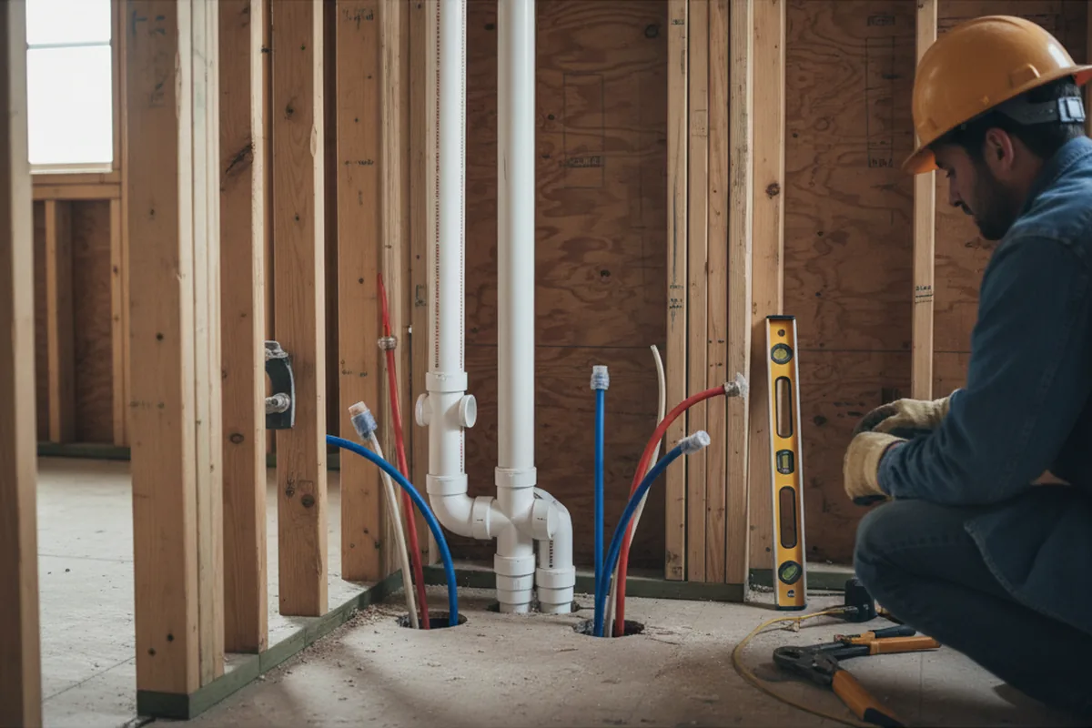 Drain and supply rough-in during Leak Detection in Bonlee