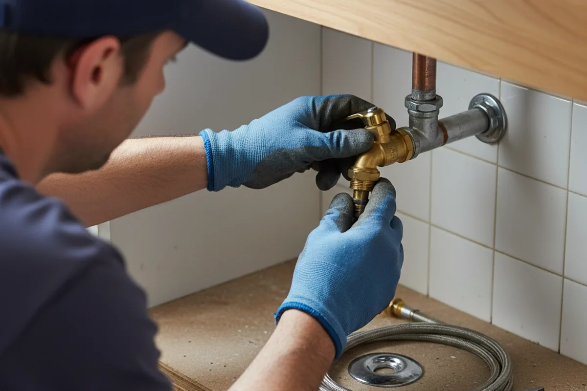 Shutoff valve and fitting work during Faucet and Fixture Repair in Bonlee